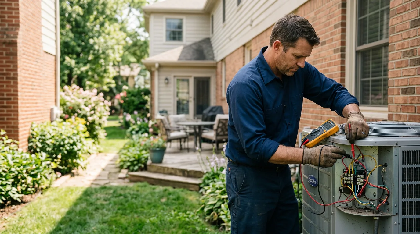 HVAC technician working near Van Horn, TX